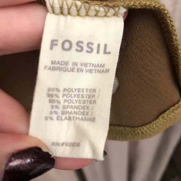 Fossil Olive GreenSeam Detail Mini Dress - Picture 8 of 12